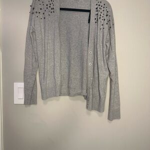 Forever 21 Gray Cardigan with Studded Shoulders